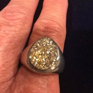 Drusy ring size 10. Sterling silver